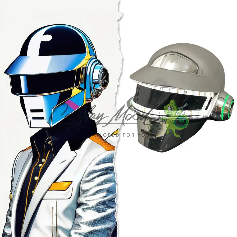 Accessorio-Cosplay-Casco-argentato-Daft-Punk-1